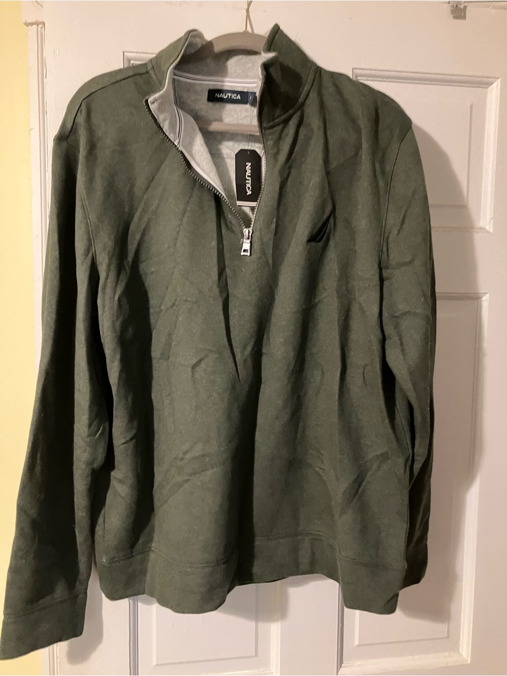 Nautica Men's Olive Green Half-Zip Pullover Sweater